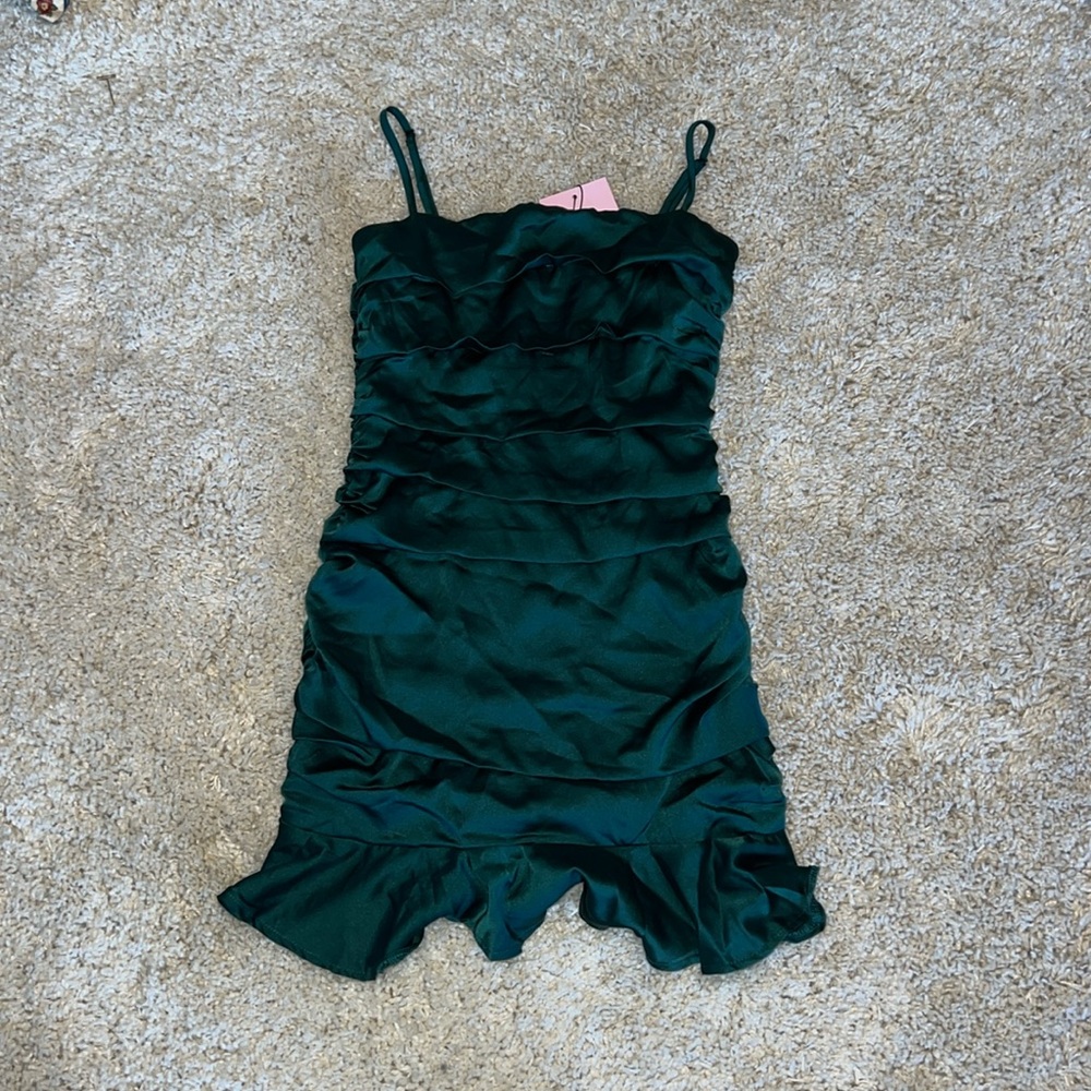 Hello Molly emerald green mini dress